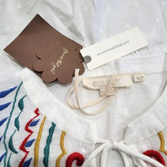 Anthropologie Forever That Girl Embroidered Peplum Blouse - Picture 11 of 15
